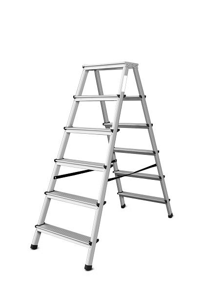 VaGo-Tools Escalera, escalera de tijera, escalera plegable, escalera doméstica de dos lados, 2x6 peldaños, AML-260_kv