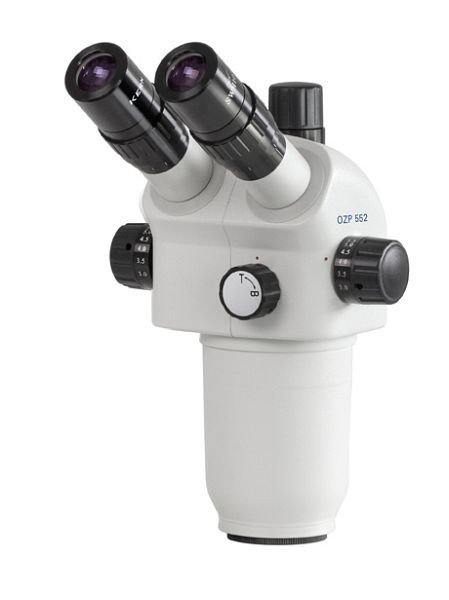 Cabezal de microscopio con zoom estéreo KERN Optics, Greenough 0,6 x - 5,5 x, binocular, ocular HSWF 10 x / Ø 23 mm con antifúngico, punto de vista alto, OZP 551