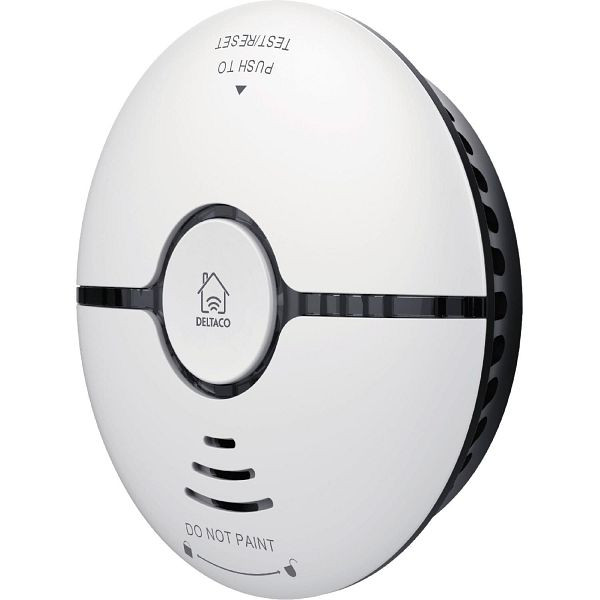 DELTACO SMART HOME detector de humo WiFi luz LED alarma sistema TUYA, notificación de teléfono inteligente, SH-WS03