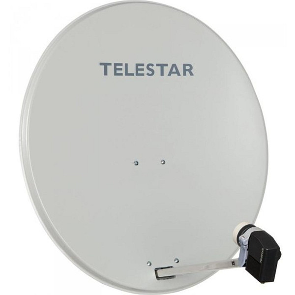 TELESTAR DIGIRAPID 80 A antena satélite de aluminio gris claro que incluye SKYQUAD HC LNB para 4 participantes, 5109737-AB