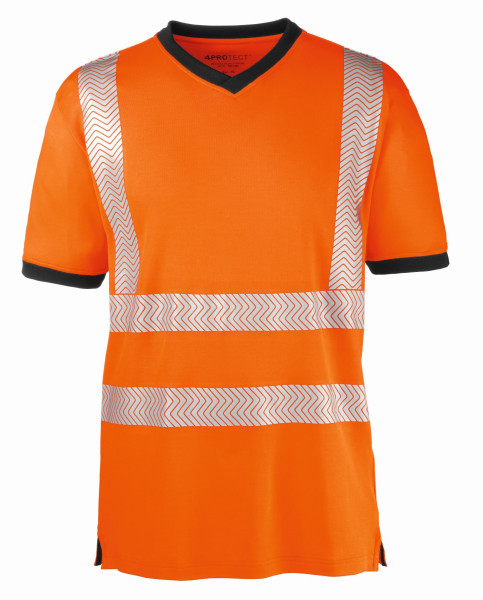 Camiseta de alta visibilidad 4PROTECT MIAMI, naranja brillante/gris, talla: XS, paquete de 10, 3430-XS