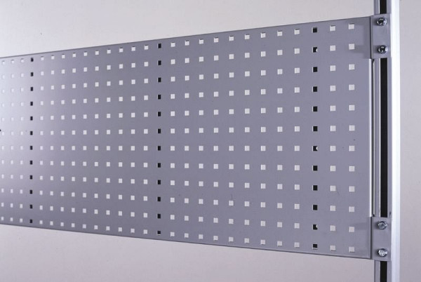 Placa perforada KLW, 1500 x 450 mm, An x Al con soportes atornillables para superestructuras de banco de trabajo, ABLPC-1500-450