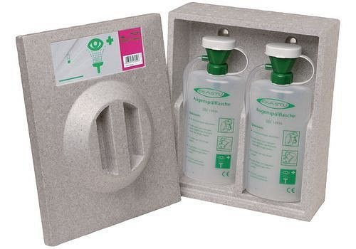Caja de pared DENIOS para 2 frascos lavaojos de 600 ml cada uno, 117-441