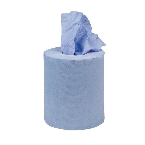 Rollos de toallas de mano Jantex para desenrollar el interior pequeño azul de 1 capa, PU: 12 piezas, GD728