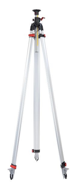Trípode elevador NESTLE de aluminio medio-pesado, autoblocante, 200-394 cm, cabeza de aluminio, nivel de burbuja y tapa de pie de goma, 13402000