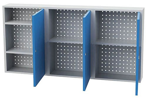 Armario de pared para herramientas Bedrunka+Hirth, número de puertas batientes: 3, dimensiones en mm (AnxPrxAl): 1500 x 200 x 750, 03.87W1500