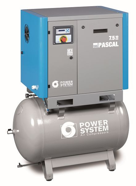 POWERSYSTEM IND industria de compresores de tornillo con secador, sistema de alimentación PASCAL 7.5 - 10 bar tanque de 270 L, 20140909