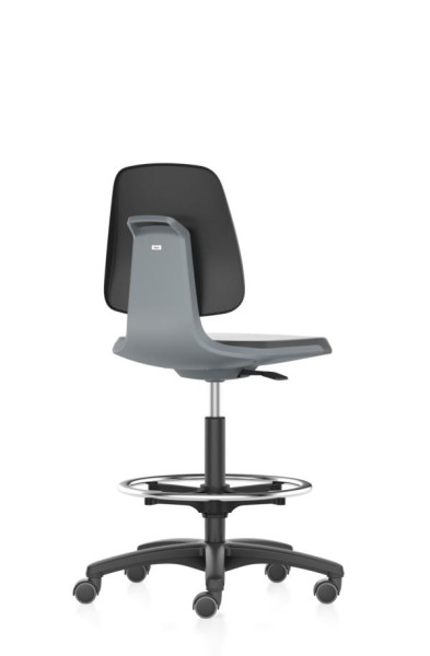silla de trabajo bimos Labsit con ruedas, asiento H.560-810 mm, simil piel, carcasa de asiento antracita, 9125-MG01-3285