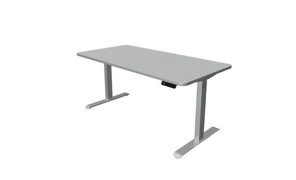 Mesa para sentarse y pararse Kerkmann, Move 3 Premium, ancho 1600 x fondo 800 mm, altura ajustable eléctricamente de 720 a 1210 mm, gris claro, 10331211