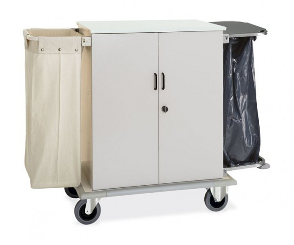 ETERNASOLID Carro de armario de lencería ARMARIO con puertas + saco de lencería y soporte para bolsa de basura, ES2026S