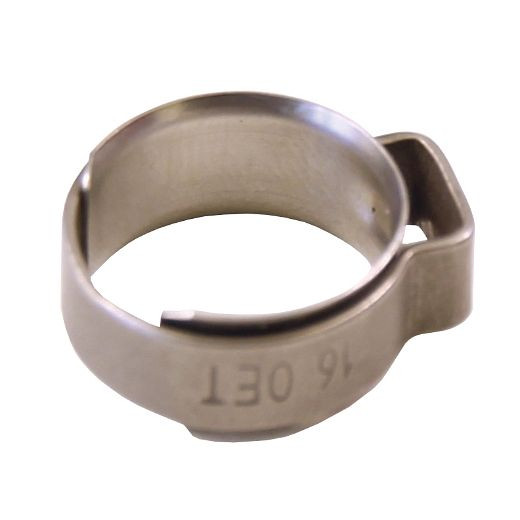 OETIKER Abrazadera de 1 oreja con anillo de inserción, 10,5 OET 8,5 - 10 mm (acero inoxidable), 42726