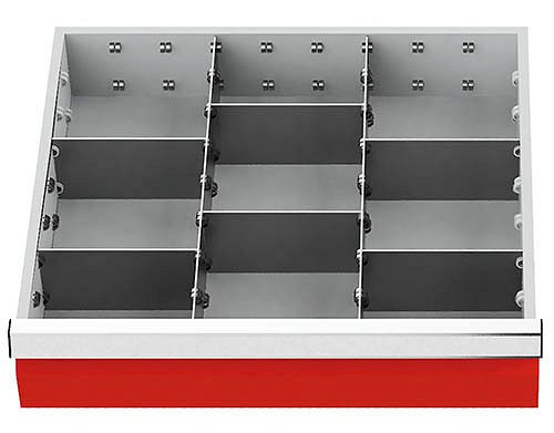 Bedrunka+Hirth Juego de separadores metálicos de 8 piezas, R 18-16, altura de panel 75 mm, dimensiones en mm (AnxPrxAl): 450 x 400 x 75, 146-139-75