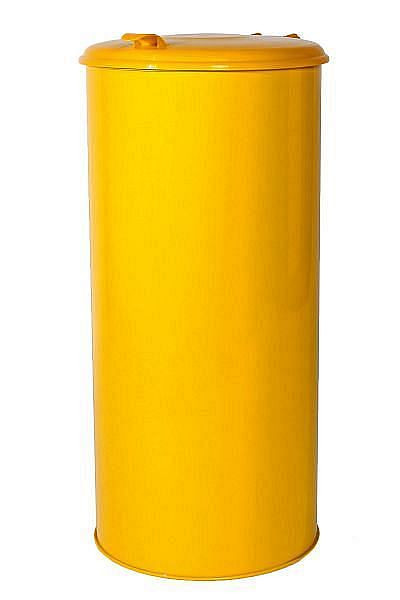 Colector de basura Renner "Yellow Bag" (sin anillo de sujeción), contenido aprox. 70 L, Ø 315 mm, altura 770 mm, con tapa de plástico amarilla, amarillo tráfico, 8030-00