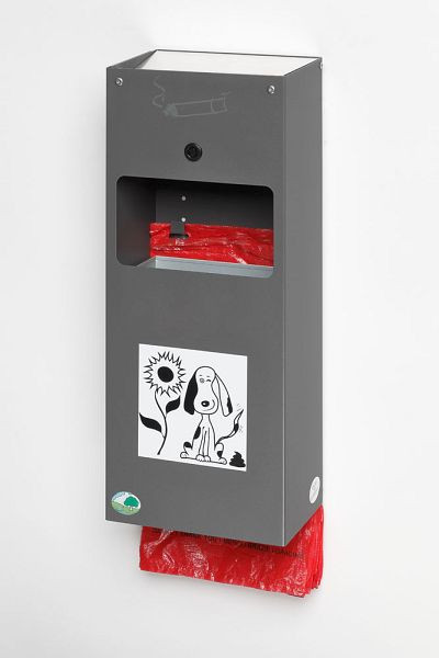 Dispensador de bolsas para excrementos de perros VAR con cenicero DS 4, gris metalizado, 21194