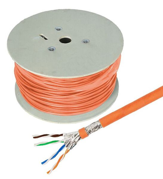 Cable de instalación Helos High Quality, Cat 7, S/FTP, PiMF, LSZH, naranja, tambor de 500 m, 263842