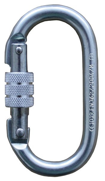 Funcke mosquetón FSK2, mosquetón de rosca de acero, ancho de apertura: 18 mm, ovalado, 70020120