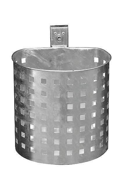 Renner contenedor de basura semicircular de aproximadamente 20 L, perforado, para montaje en pared y poste, galvanizado en caliente, 7057-02FV