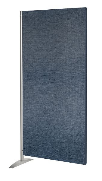 Kerkmann Metropol pantalla de privacidad, elemento textil, A 800 x P 450 x Al 1750 mm, aluminio plata/azul, 45697417
