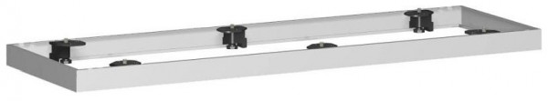 Base metálica geramöbel para armario de persiana enrollable, selección según ancho de armario, 1200x50, plata, N-10MSQ12-S