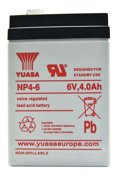 Batería de plomo-ácido Yuasa 6 V, 4,5 Ah para PL-850, PL-838 LB, 300121