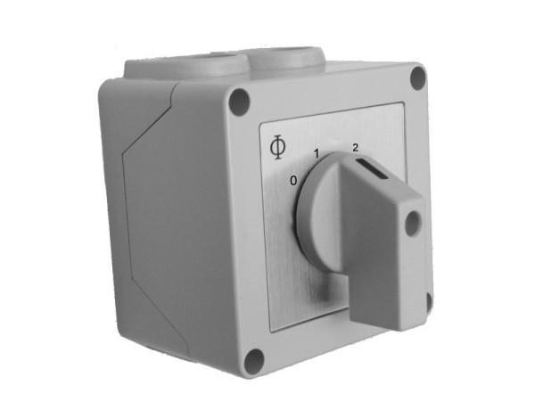 Interruptor manual Schultze de 3 etapas AP, 0-1-2-3, 230V 20A, IP42, montaje en superficie, 1-S123