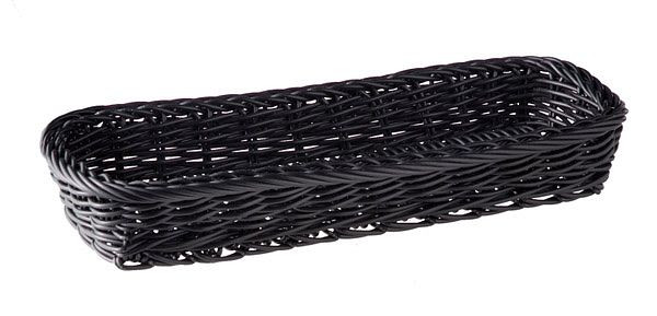 Cesta para cubiertos APS -ECONOMIC-, 27 x 10 cm, altura: 4,5 cm, polipropileno, negro, 40009