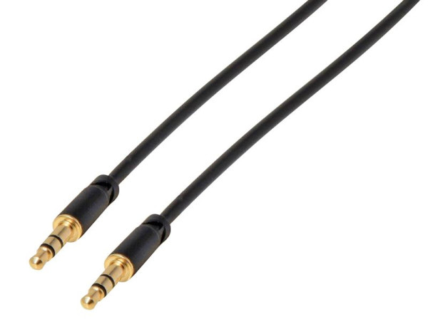 Cable de audio Helos Slim jack 3,5 mm macho/hembra 1,5 m negro, 157234