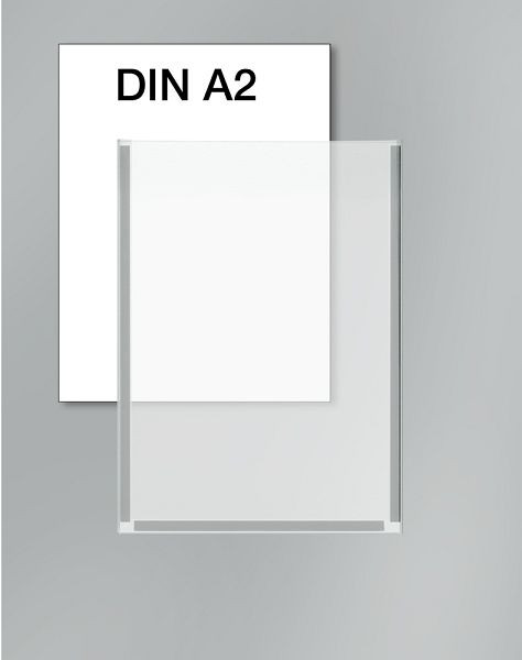 Portacarteles Kerkmann DIN A2, An 420 x P 3 x Al 594 mm, transparente, 44694800