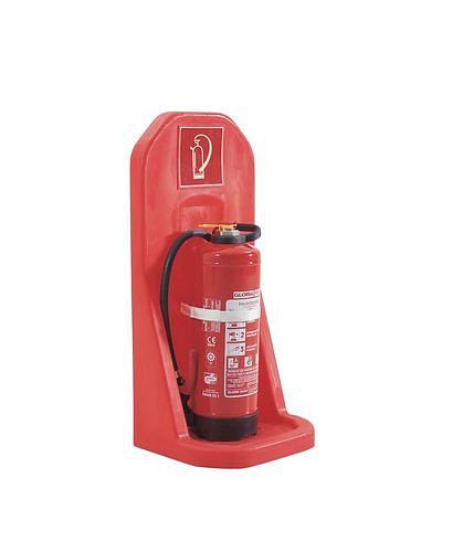 Soporte de pared para extintor DENIOS para 1 botella, rojo, 169-985
