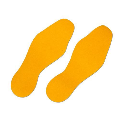 DENIOS m2 revestimiento antideslizante, marca de información, universal, amarillo, zapato 95 x 265 mm, UE: 1 par, 264-125