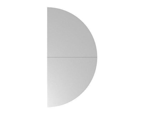 Mesa extensible Hammerbacher 2 cuartos de círculo QA160, 160 x 80 cm, tablero: gris, 25 mm de espesor, mesa extensible con base de soporte en grafito, altura de trabajo 68-76 cm, VQA160/5/G