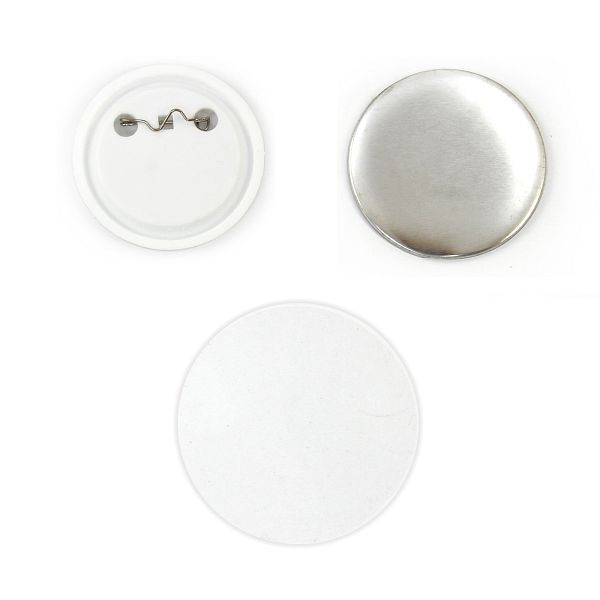 PixMax 25 mm botones en blanco, paquete de 100, 10551