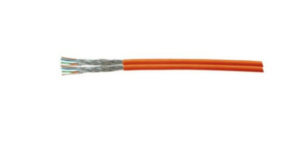 Cable de instalación Helos Dúplex, Cat 7, S/FTP, PiMF, LSZH, naranja, anillo de 100 m, 11493