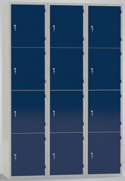 Caja fuerte KLW - 1850 x 1200 x 500 mm Al x An x Pr, con 3 x 4 compartimentos, 08/87S-12