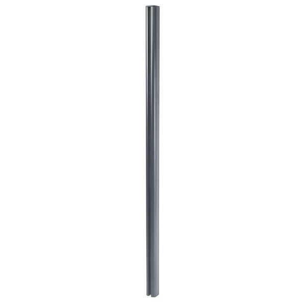 Poste de aluminio Mendler Valla Sarthe WPC, poste de pilar, sistema enchufable 1,86 m, gris, 64888