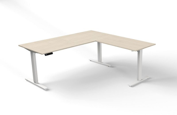 Mesa para sentarse y pararse Kerkmann A 1800 x P 800 mm con elementos adicionales, altura ajustable eléctricamente de 720 a 1200 mm, Move 3, color: arce, 10382350