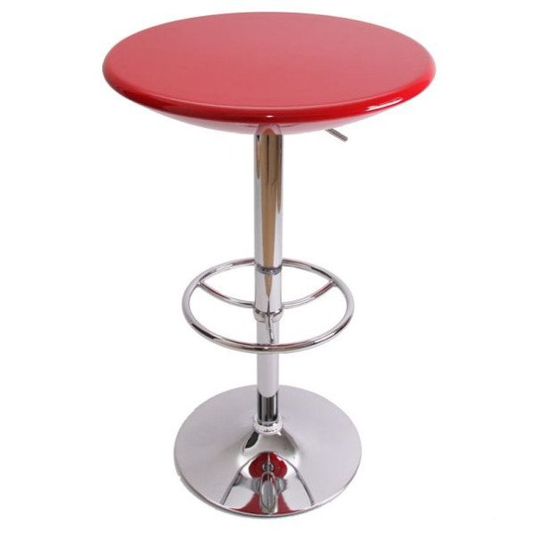 Mendler mesa de bar mesa de bar mesa bistro Milan, regulable en altura Ø60cm, rojo, 16567