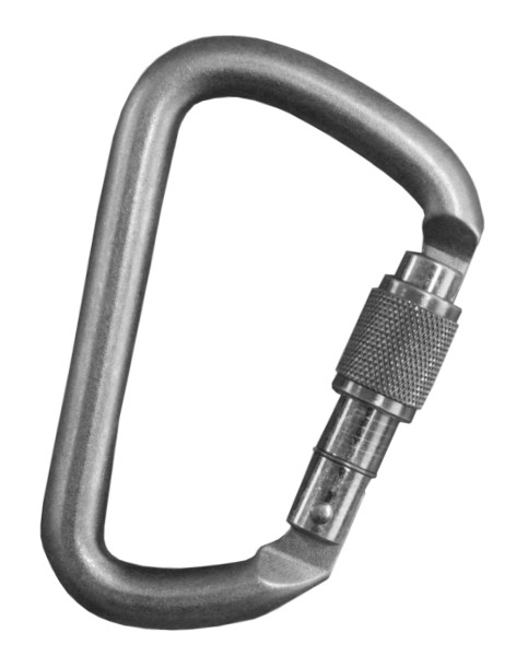 Funcke mosquetón FSK3, mosquetón de rosca de acero, ancho de apertura: 24 mm, forma de D, 70020131