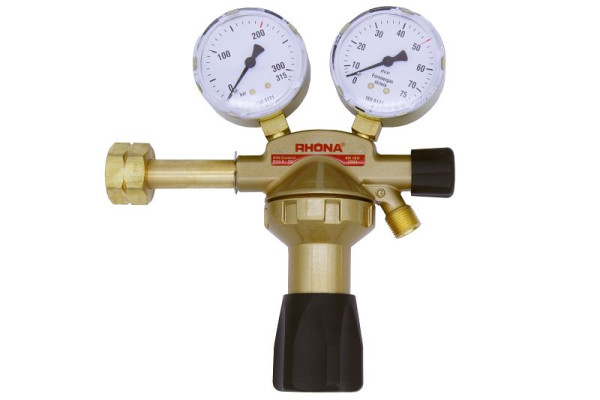 Regulador de presión de gas de formación ELMAG, 1 etapa, con 2 manómetros, Ø 63 mm, presión de la botella hasta 200 bar, 57125