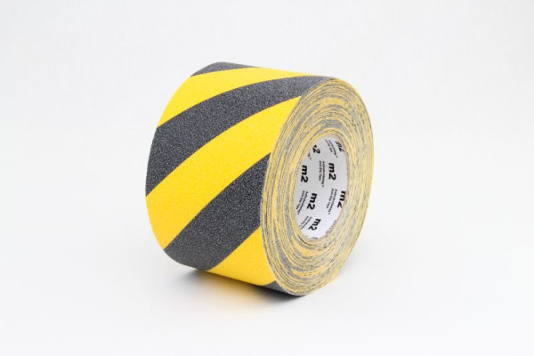 cubierta antideslizante m2 marca de advertencia negro/amarillo rollo 100mmx18.3m, M1WR100183