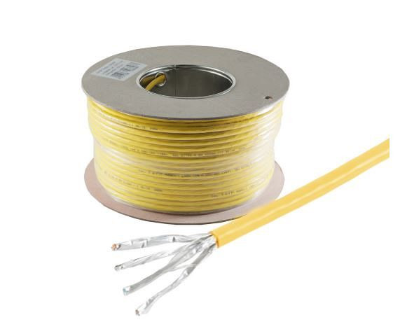 Cable de instalación Helos, Cat 7A, S/FTP, PiMF, LSZH, amarillo, anillo de 100 m, 106673