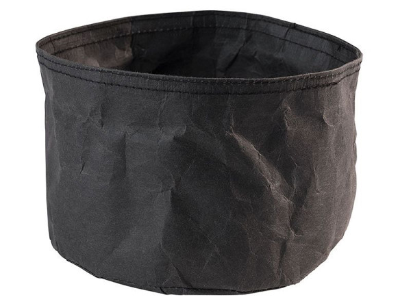Bolsa de pan APS -PAPERBAG-, Ø 17 cm, altura: 11 cm, papel símil piel, negro, 30441