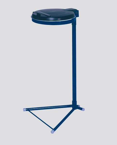 Papelera estándar VAR con tapa de plástico negro, azul genciana, 10203