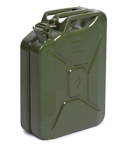 Bidón de transporte DENIOS de acero, volumen de 20 litros, verde oliva, con aprobación de la ONU, 218-953