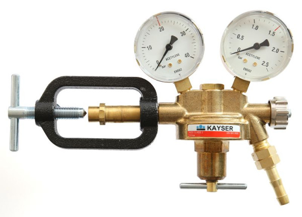 Regulador de presión Kayser 'acetileno', con 2 manómetros, Ø 63mm, 55182