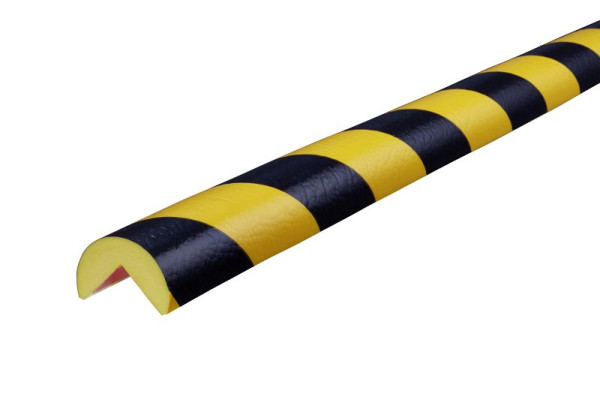 Protección de esquinas Knuffi, perfil de advertencia y protección tipo A, amarillo/negro, 1 metro, PA-10010