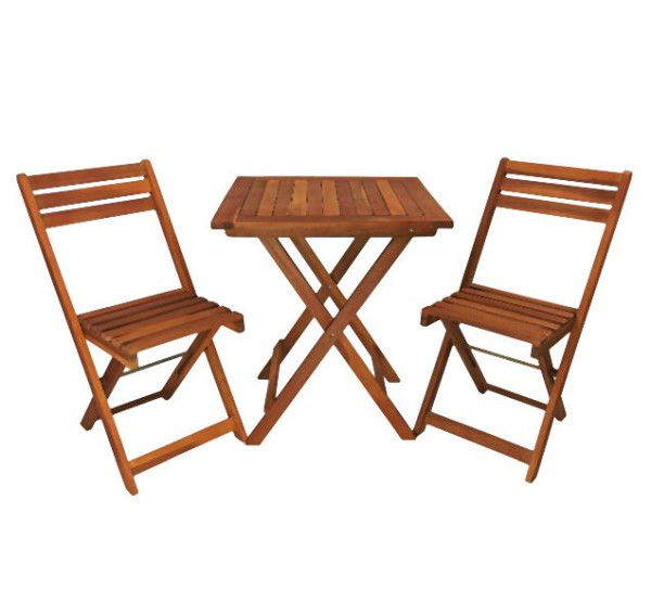 Juego de balcón Metra, mesa con 2 sillas, marrón, juego de bistró, 10388