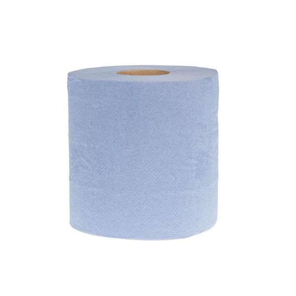 Rollos de toallas de mano Jantex para desenrollado interior azul 2 capas, PU: 6 piezas, DL921