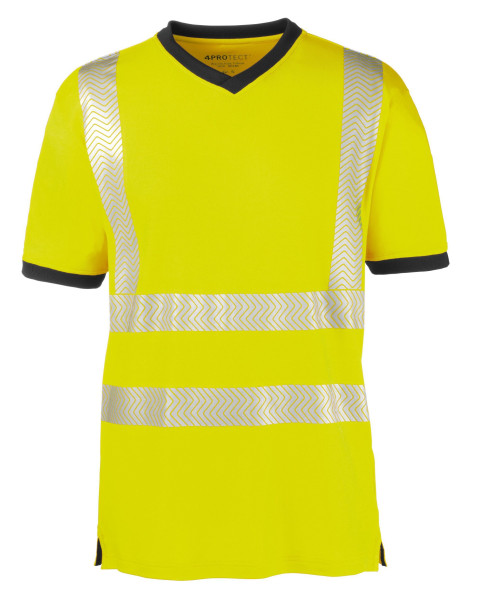 Camiseta de alta visibilidad 4PROTECT MIAMI, amarillo brillante/gris, talla: XS, paquete de 10, 3431-XS