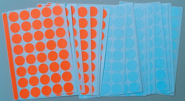 Puntos adhesivos de moderación Legamaster rojo-azul, PU: 1040 piezas, 7-243000